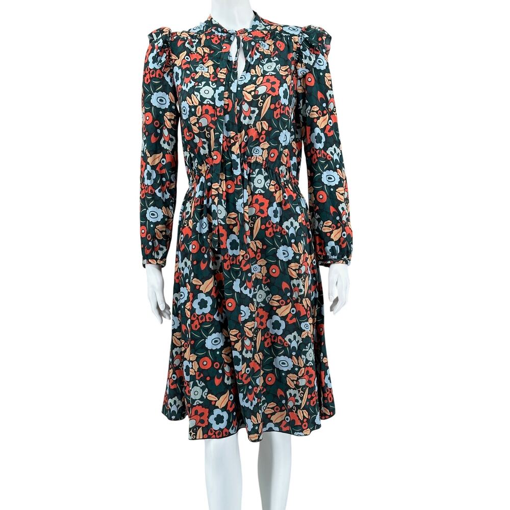 Missoni Dress Womens 36 US 0 Green‎ Floral Fit & Flare Ruffles Boho Spring Italy